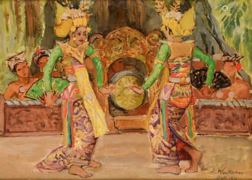 Julius Wentscher II (1881-1961)<br />
'Balinese dancers', si...