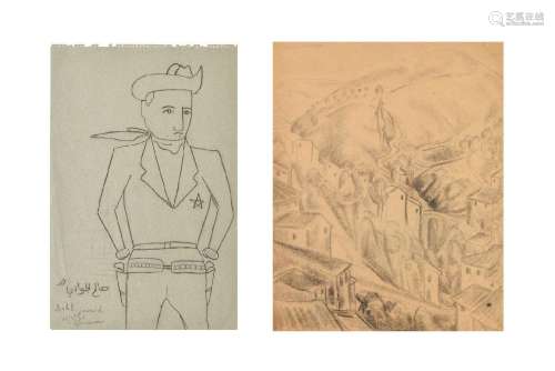 Two works of art by friends of Rudolf Bonnet,1) 'Cowboy', si...