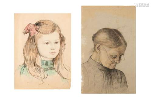 Two works probably by Rudolf Bonnet, 1) 'Portrait of a girl'...