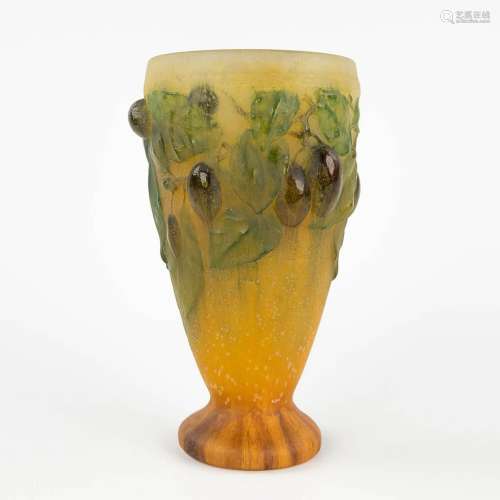 Amalric WALTER & Henry BERGÉ (XIX-XX) 'Plum Vase' pate d...