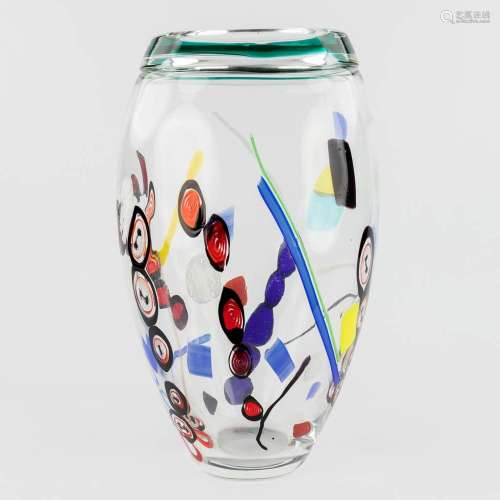 Seguso e Barovier, a large vase, glass art and made in Muran...