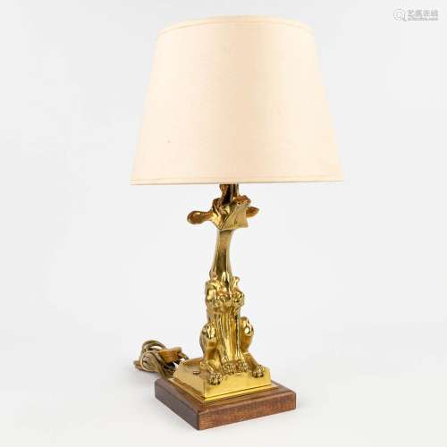 A table lamp with a Gargouille, made of bronze. 20th C. (H: ...