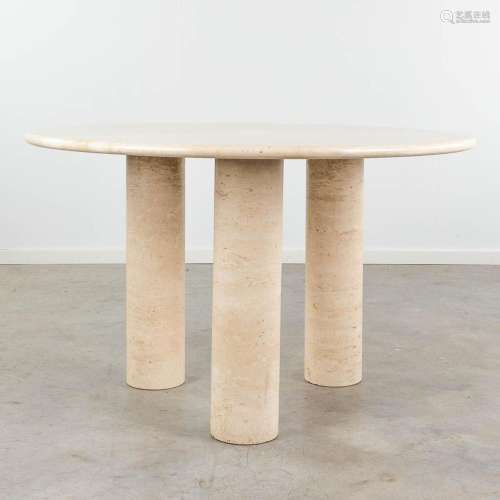 A round table on 3 legs, in the style of Mario BELLINI (1935...