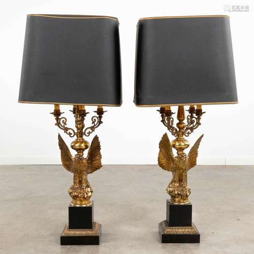 Deknudt, a pair of Hollywood Regency-style table lamps with ...