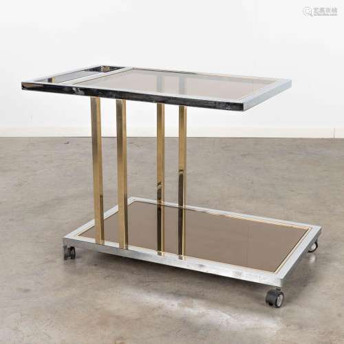 Belgo Chrome, a chromed and gold-plated bar cart. Circa 1980...