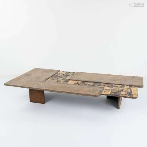 Pia MANU (XX) 'Coffee Table' gold glaze tiles and ceramics. ...