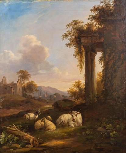 Albertus Gerardus BILDERS (1838-1865)(attr.) 'Landscape with...