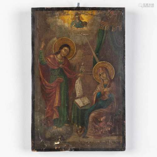 An Eastern European Icon 'the Annunciation by Gabriël', oil ...