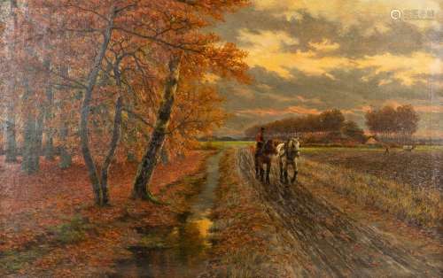 Henri HOUBEN (1858-1931) 'Brabant Horses' oil on canvas. 189...