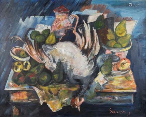 Albert SAVERYS (1886-1964) 'Nature Morte' oil on canvas. (W:...