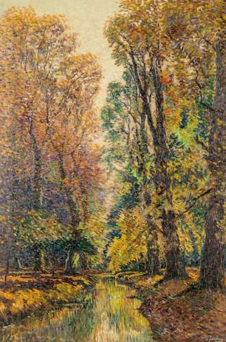 Arthur LOCUFIER (1871-1915) 'Sous Bois' oil on canvas. (W: 9...