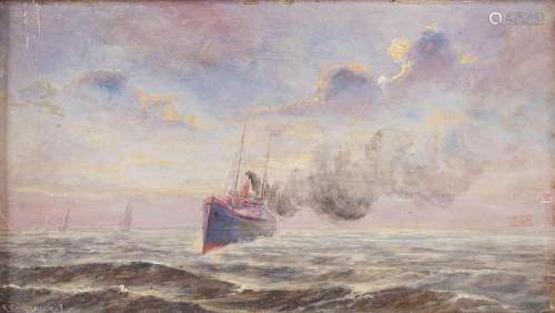 Charles LANGENBICK (1873-1943) 'Marine' oil on panel. (W: 27...