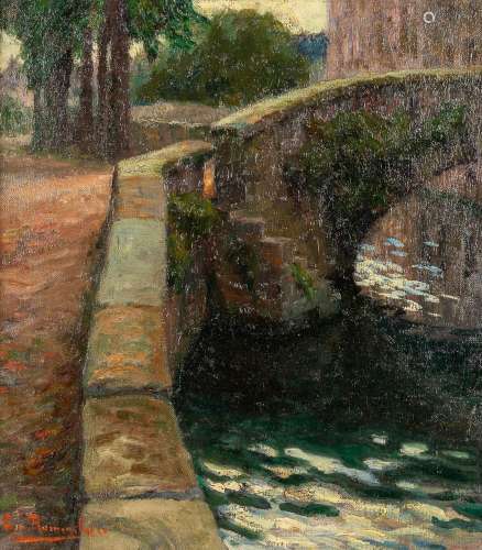 Emile ROMMELAERE (1873-1961) 'Groenerei' oil on canvas. (W: ...