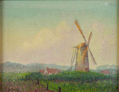 Jacques DE ZEINE (1884-?) 'Windmill' oil on canvas. (W: 36 x...