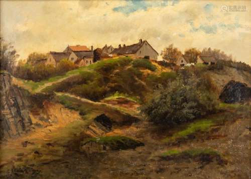 Karl Pierre DAUBIGNY (1846-1886) 'Breton Dunes' oil on canva...