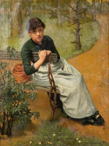 Louis BOSCHMANS (1861-1924) 'Waiting' oil on canvas. 1884. (...