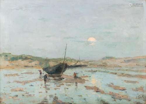 Lucien FRANK (1857-1920) 'Marine' oil on canvas. (W: 84 x H:...