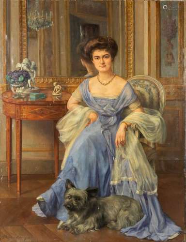 Rudolf BERING (XIX-XX) 'Portrait of a lady' oil on canvas. (...