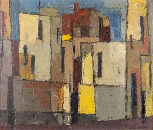 Renée MEURISSE (1946) 'City view' oil on canvas. (W: 54 x H:...