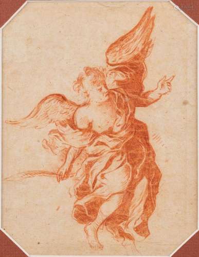 Study of an angel, a drawing, pencil on paper. 17th C. (W: 1...
