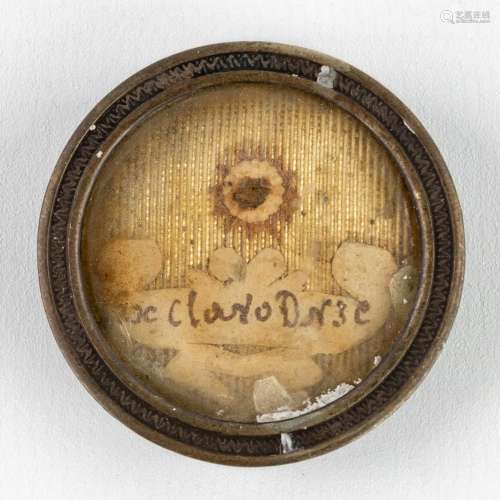 A sealed theca with a relic Ex Clavo DNJC, From the nail of ...