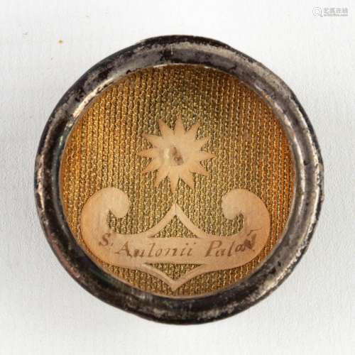 A sealed theca with a relic Ex Ossibus Antonii Patavini Conf...