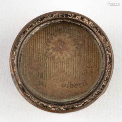 A sealed theca with a relic Ex Ossibus Sancti Guiberti Confe...