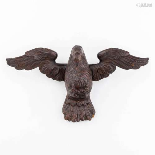 A wood-sculptured dove of peace, 19th century. (L: 12 x W: 4...