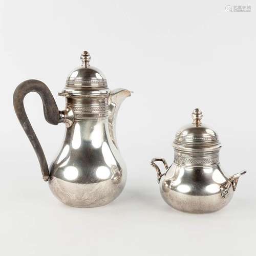 A solid silver tea- and sugar pot, marked 800. 1,222 kg. (L:...