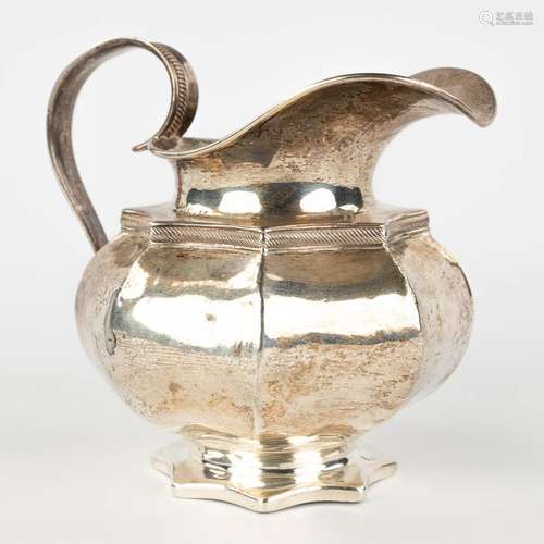 An antique milk jug, silver. The Netherlands, 19th C. 216g. ...