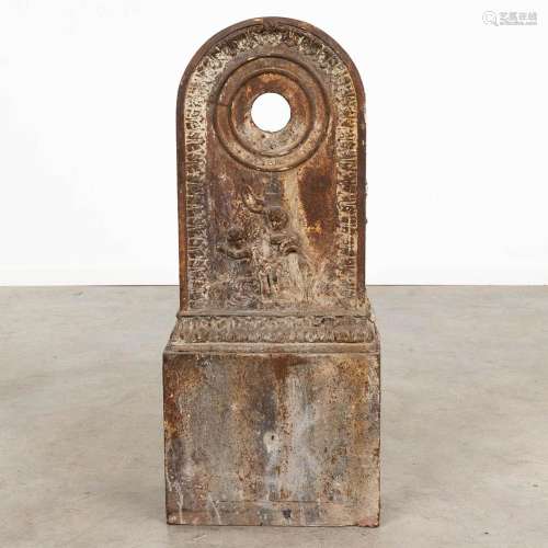 A base for a fountain, cast-iron, France 19th century. (L: 1...