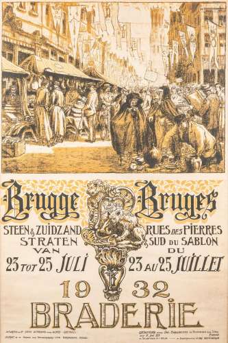 Albert GOETHALS (1885-1973) 'Braderie in Bruges' an original...