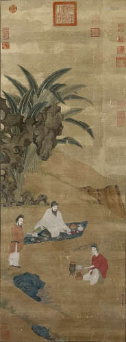 Chinese Scholars Painting, Qiu Ying Mark