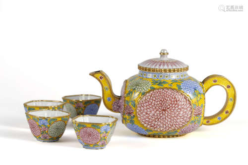 Bronze Huafalang Tea Set