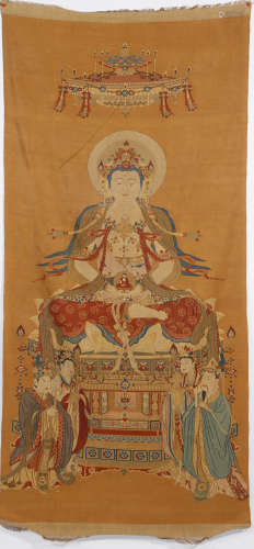 Chinese Bodhisattva With Attendants Kesi