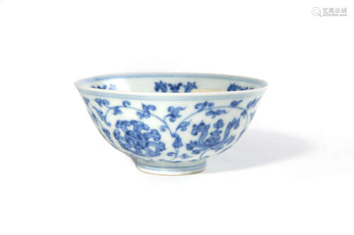 Blue And White Interlocking Flower Bowl