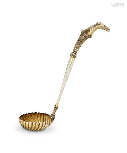 A WILLIAM IV SCOTTISH SILVER GILT LADLE