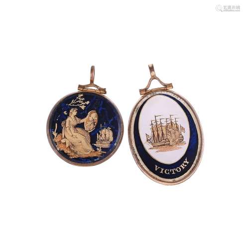 NELSON INTEREST: A GLAZED LOCKET PENDANT OF HMS VICTORY AND ...