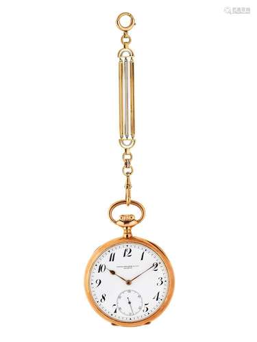 PATEK PHILIPPE & CIE, A GOLD KEYLESS WIND OPEN FACE POCK...