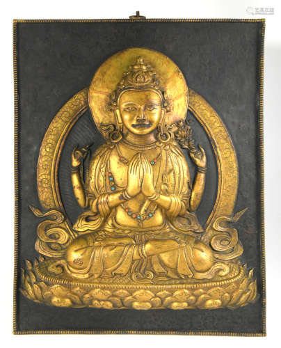 Gilt Bronze Four Arms Bodhisattva