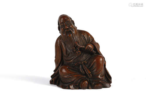 Chinese Bamboo Carved Figure Ornament