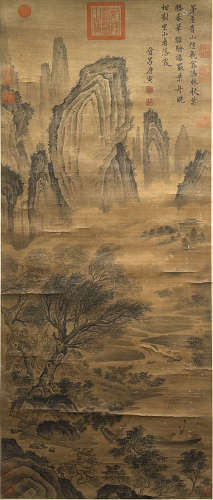 Chinese Landscape Painting, Ink And Color On Silk, Tang Yin ...