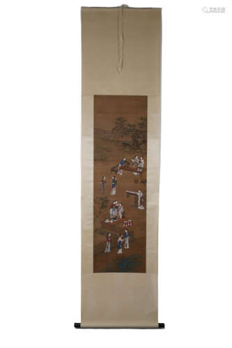 Chinese Scholar Gathering Painting, Qiu Ying Mark