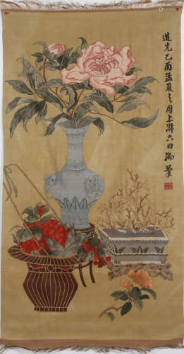Chinese Flower And Antique Kesi