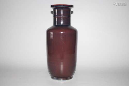 枣红釉棒槌瓶