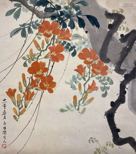 陈树人 花卉 纸本立轴