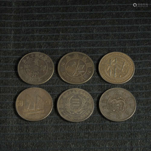 民國時期銀幣 六枚
