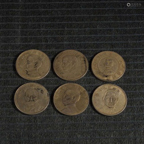 中國民國時期銀幣  六枚