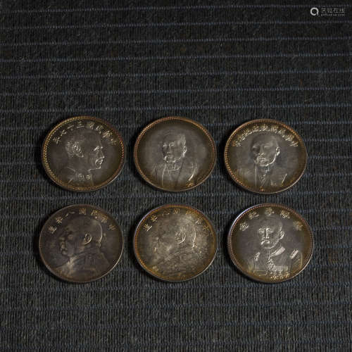 中國民國時期銀幣 六枚