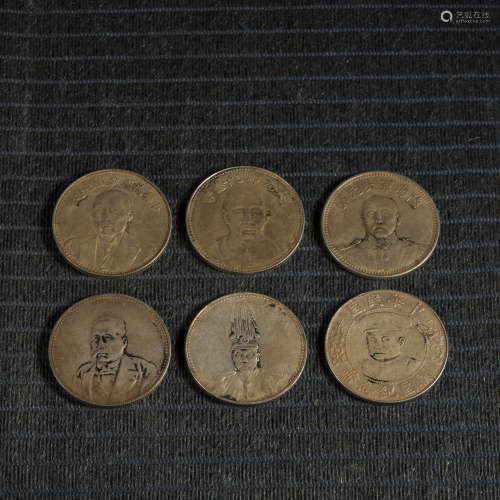 民國時期銀幣 六枚